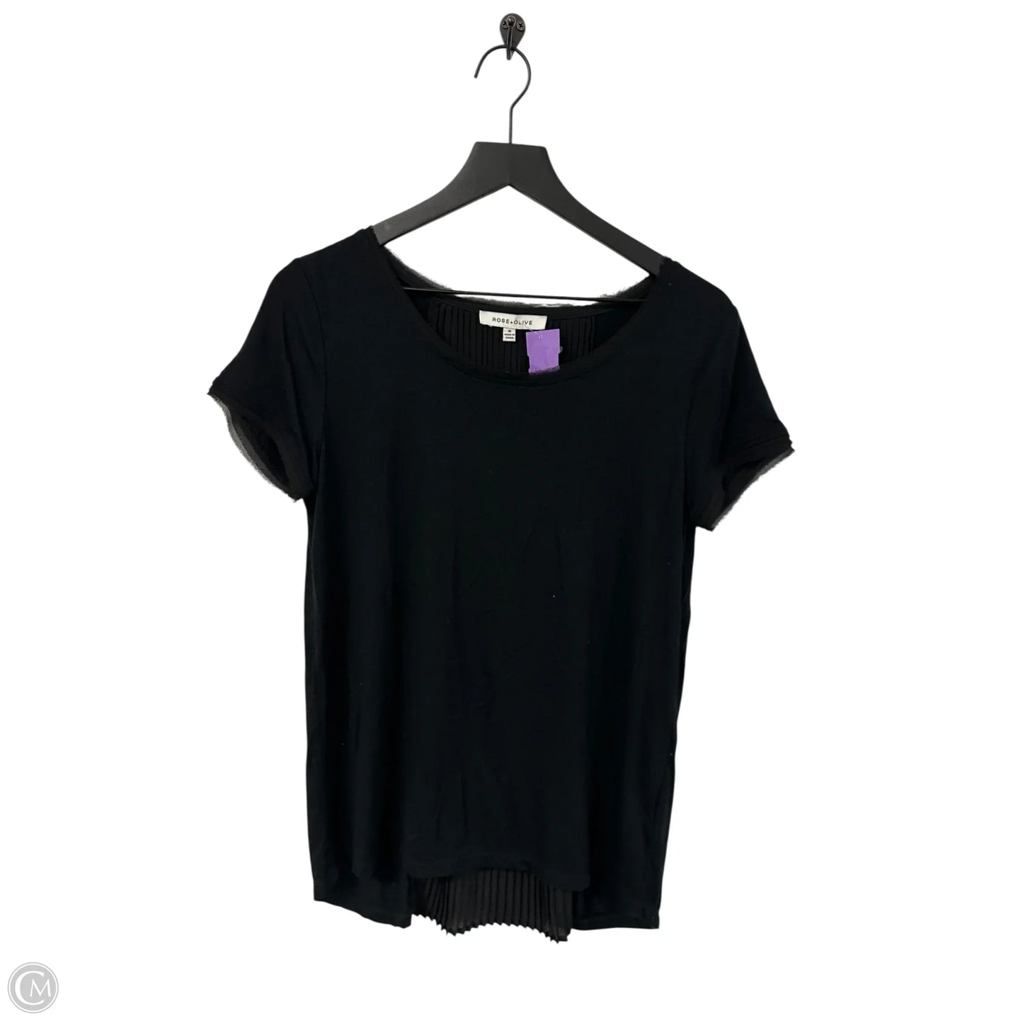 Top Short Sleeve By Rose And Olive In Black, Size: M