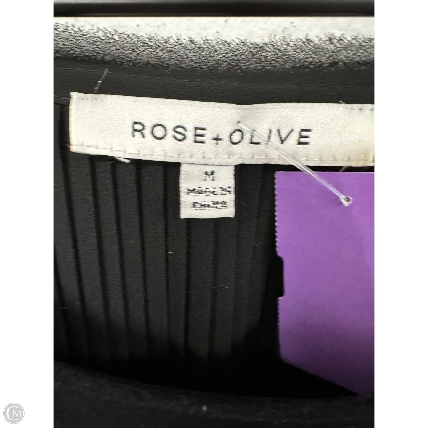 Top Short Sleeve By Rose And Olive In Black, Size: M
