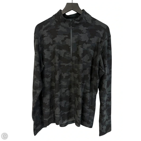 Athletic Top Long Sleeve Collar By Kyodan In Camouflage Print, Size: L