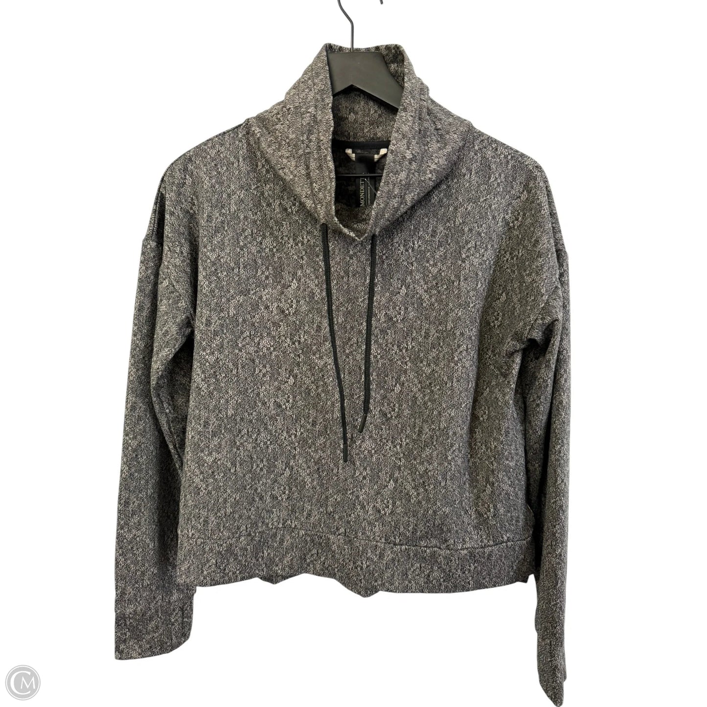 Athletic Sweatshirt Crewneck By Mondetta In Black & Grey, Size: M