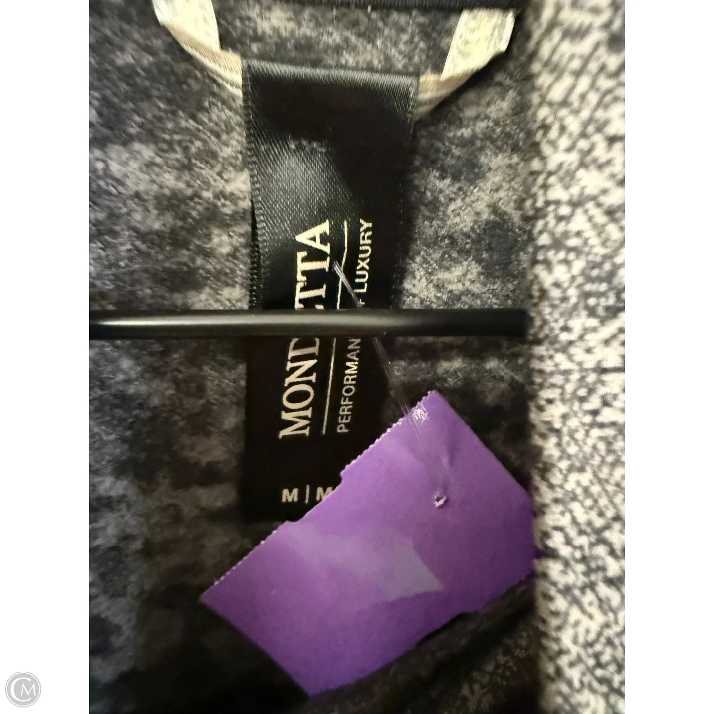 Athletic Sweatshirt Crewneck By Mondetta In Black & Grey, Size: M