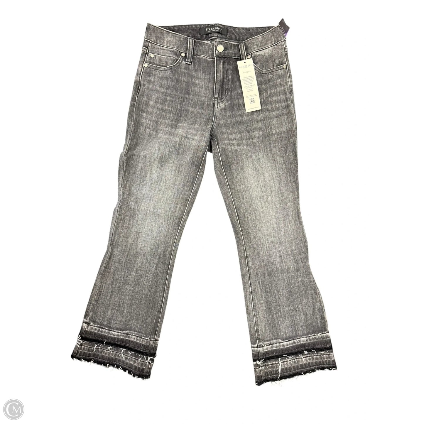 Jeans Cropped By Liverpool In Black Denim, Size: 2