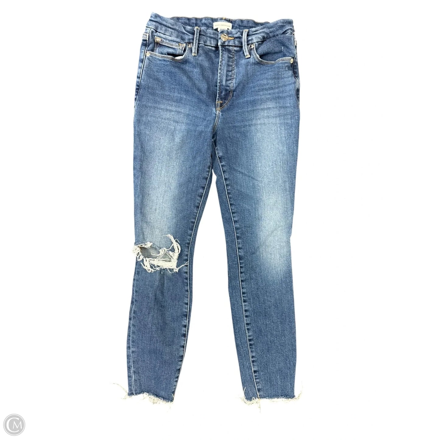 Jeans Skinny By Good American In Blue Denim, Size: 4