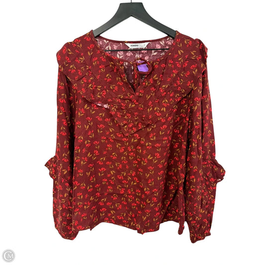 Top Long Sleeve By Sonoma In Floral Print, Size: M