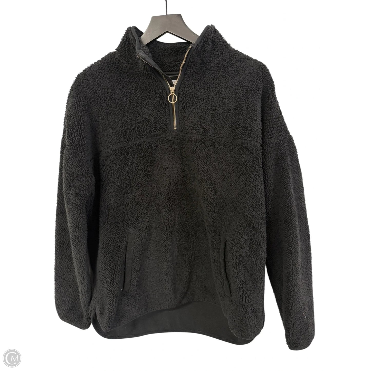 Sweatshirt Collar By Time And Tru In Black, Size: M