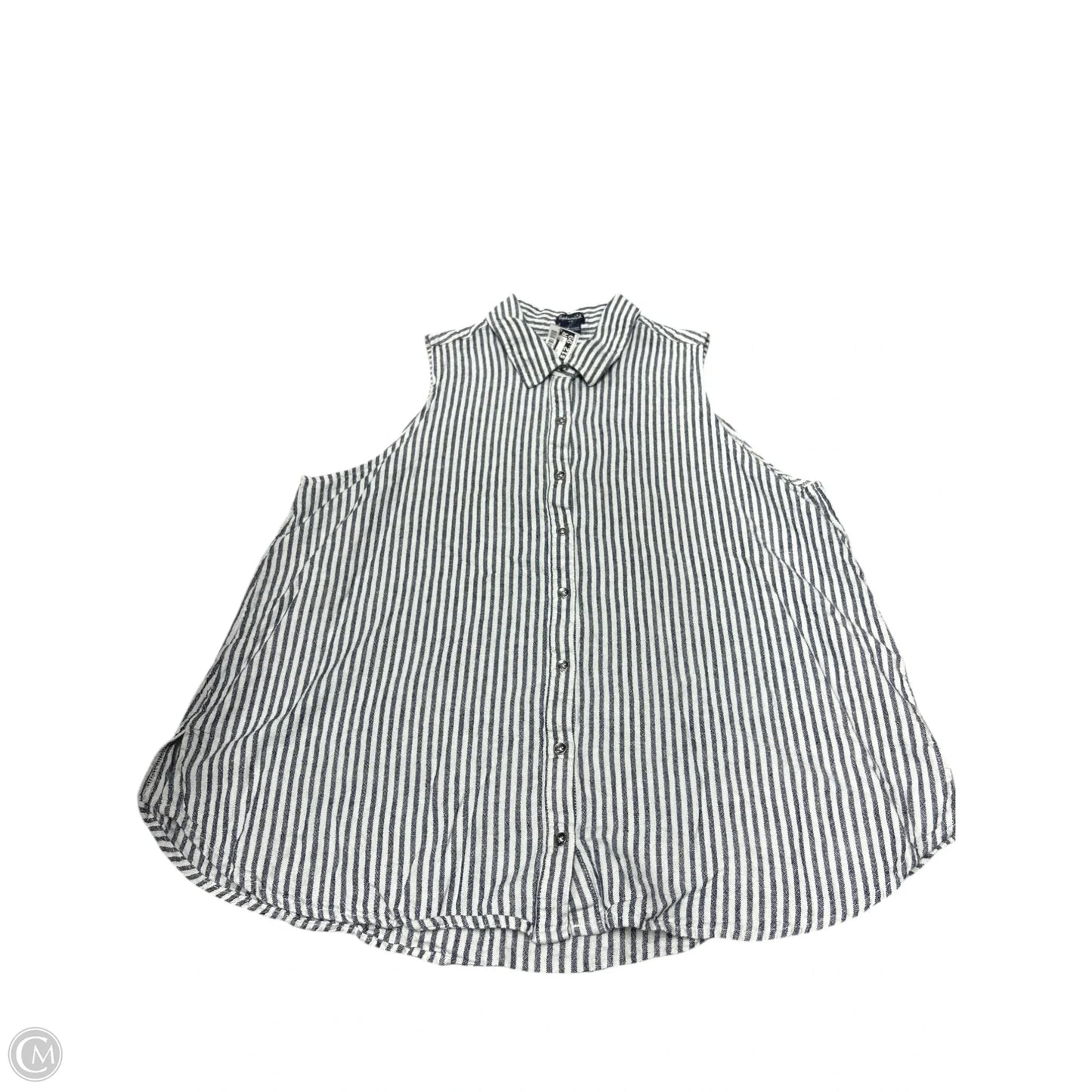 Blouse Sleeveless By Splendid In Blue & White, Size: L