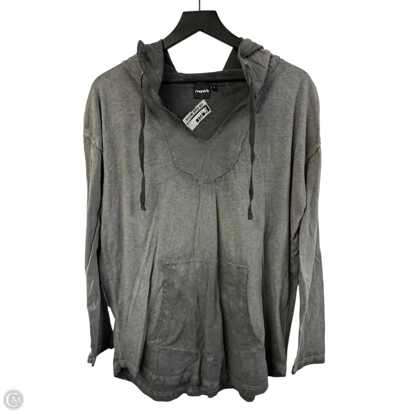 Top Long Sleeve By Mono B In Grey, Size: M