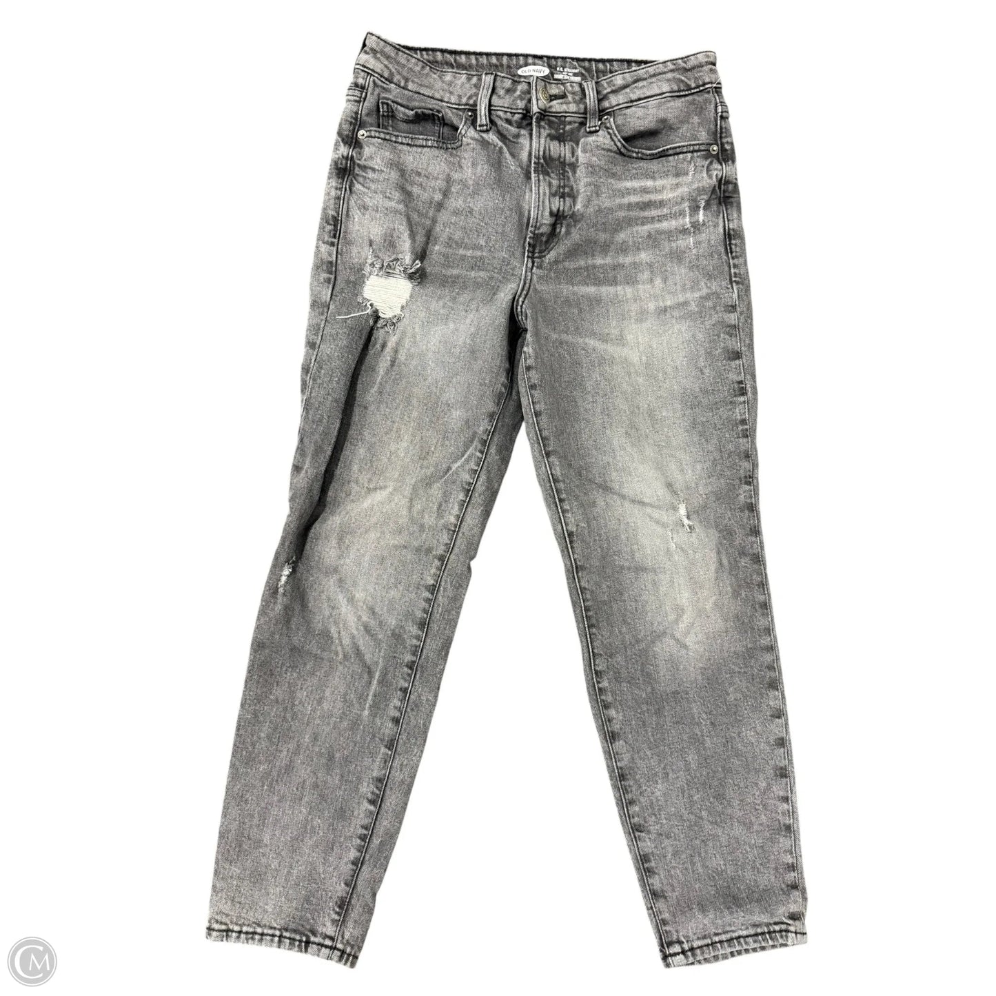 Jeans Straight By Old Navy In Black Denim, Size: 8