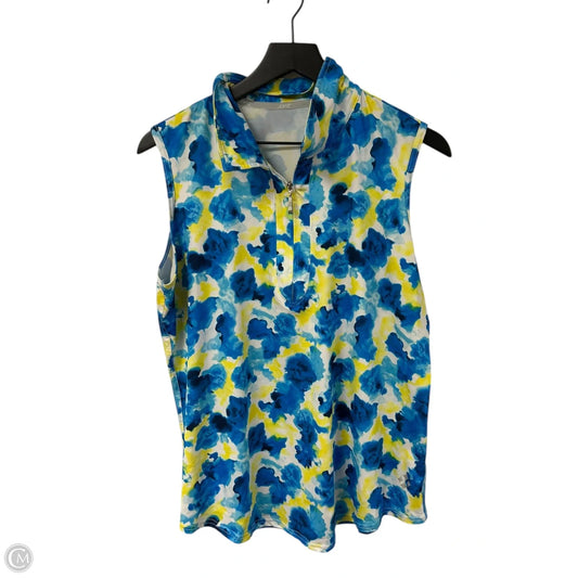 Athletic Tank Top By Clothes Mentor In Blue & Yellow, Size: Xl