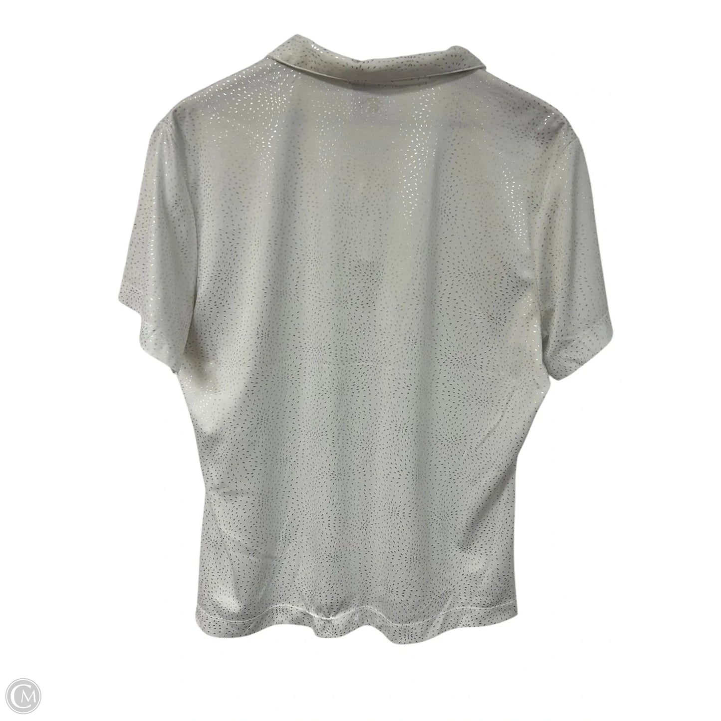 Athletic Top Short Sleeve By Clothes Mentor In Silver & White, Size: Xl