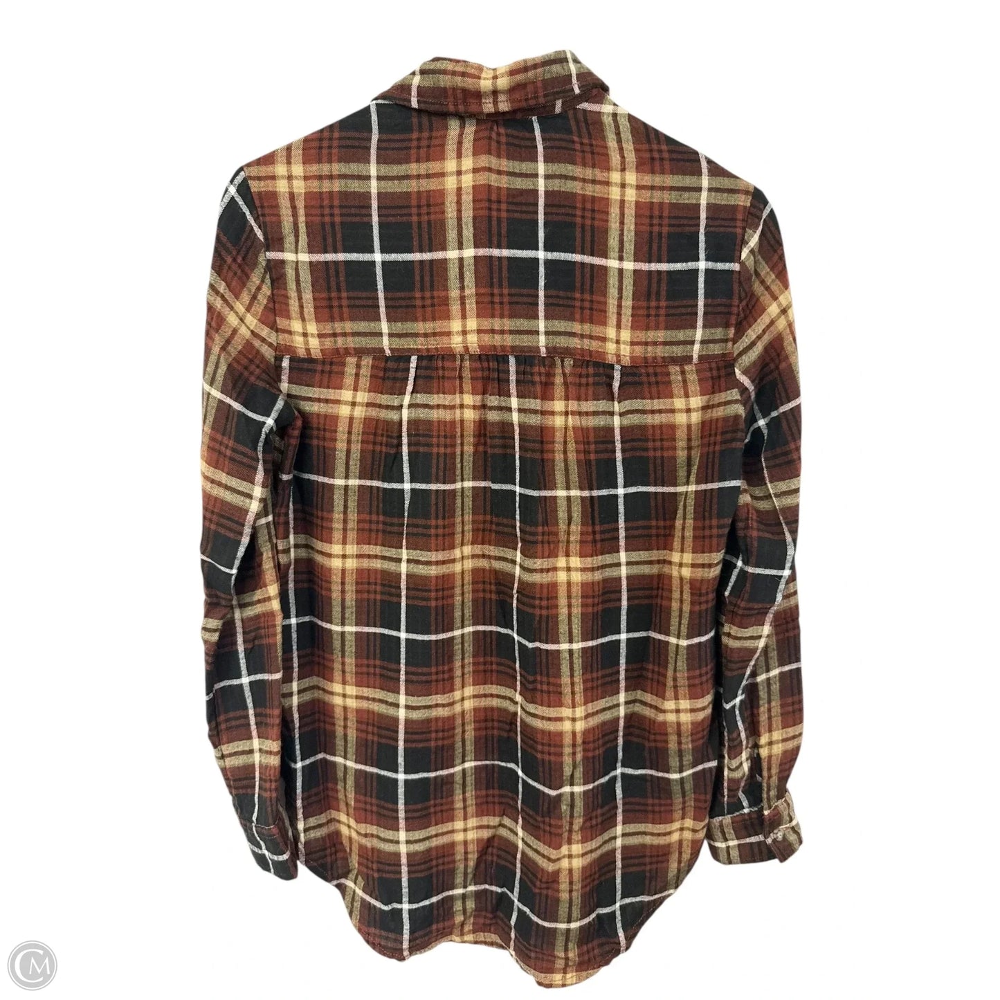 Blouse Long Sleeve By Beachlunchlounge In Black & Brown, Size: Xs