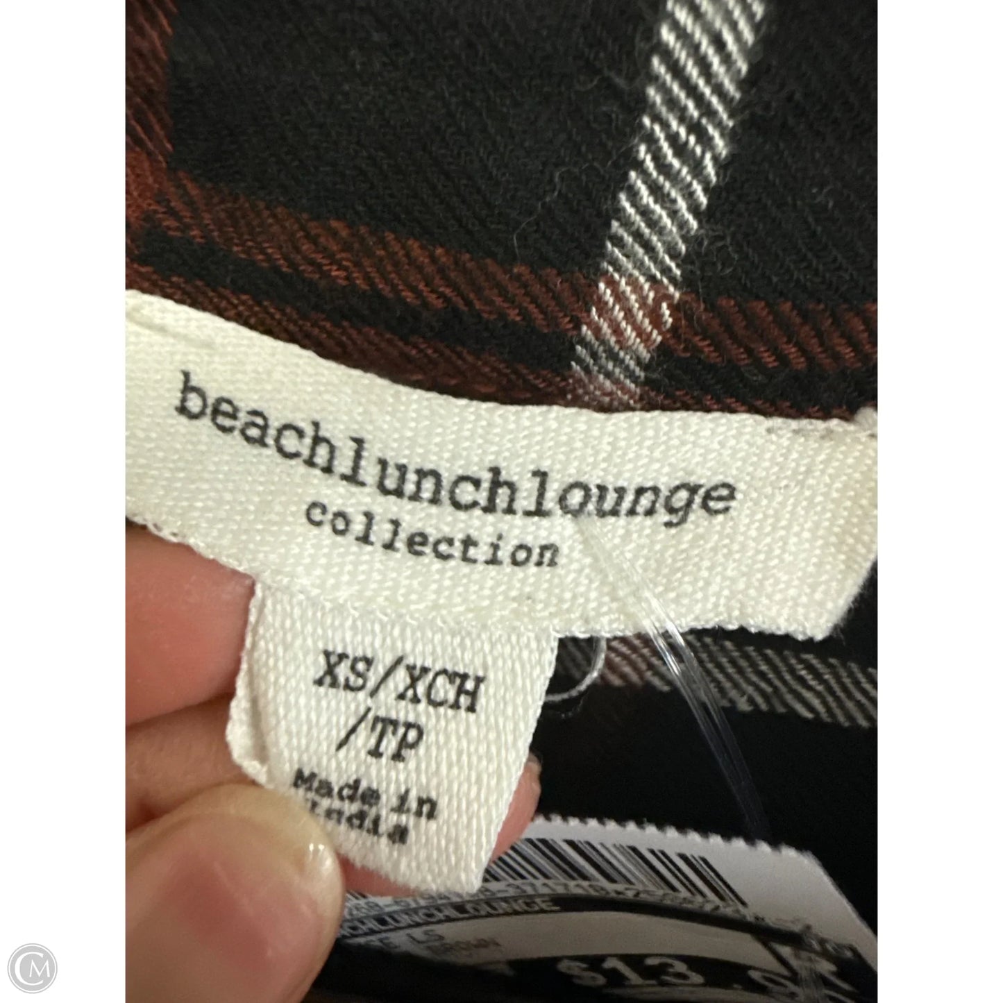Blouse Long Sleeve By Beachlunchlounge In Black & Brown, Size: Xs