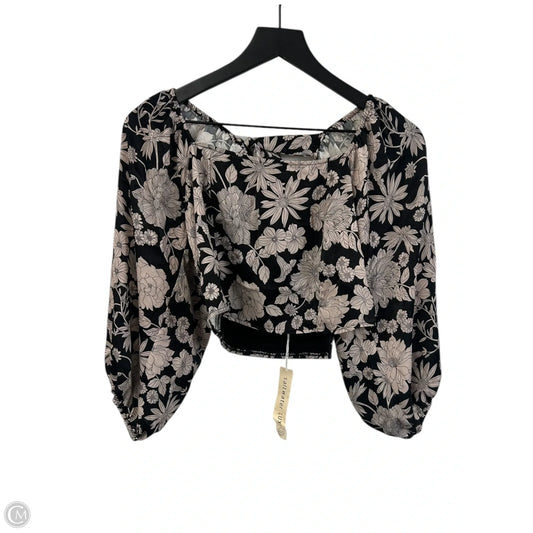 Top Long Sleeve By Cmb In Black & Tan, Size: S
