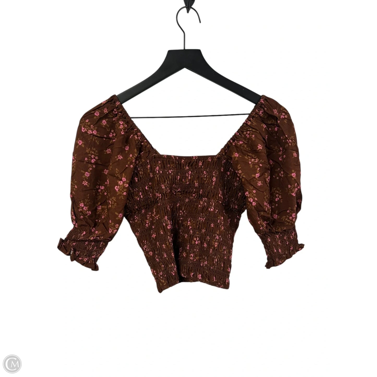 Top Short Sleeve By Cmb In Brown & Pink, Size: S