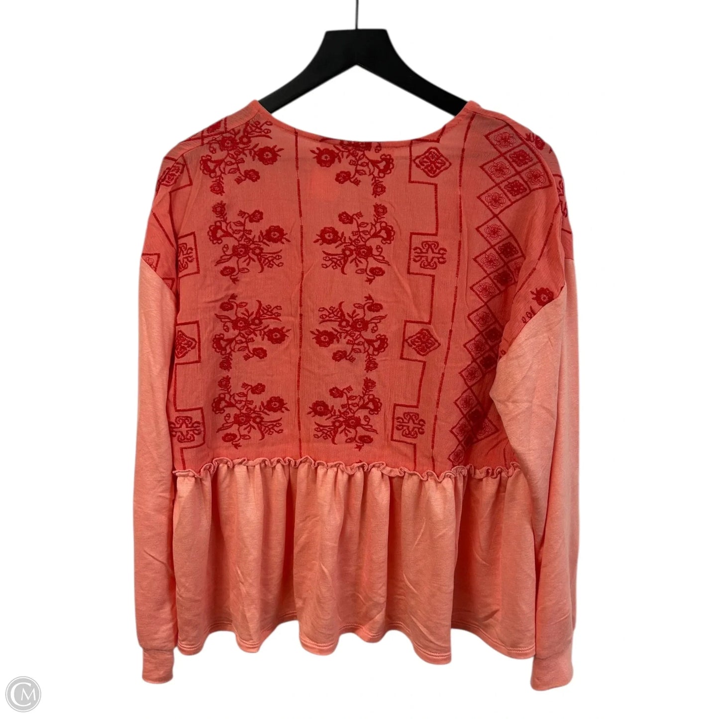 Top Long Sleeve By Hummingbird In Orange, Size: S