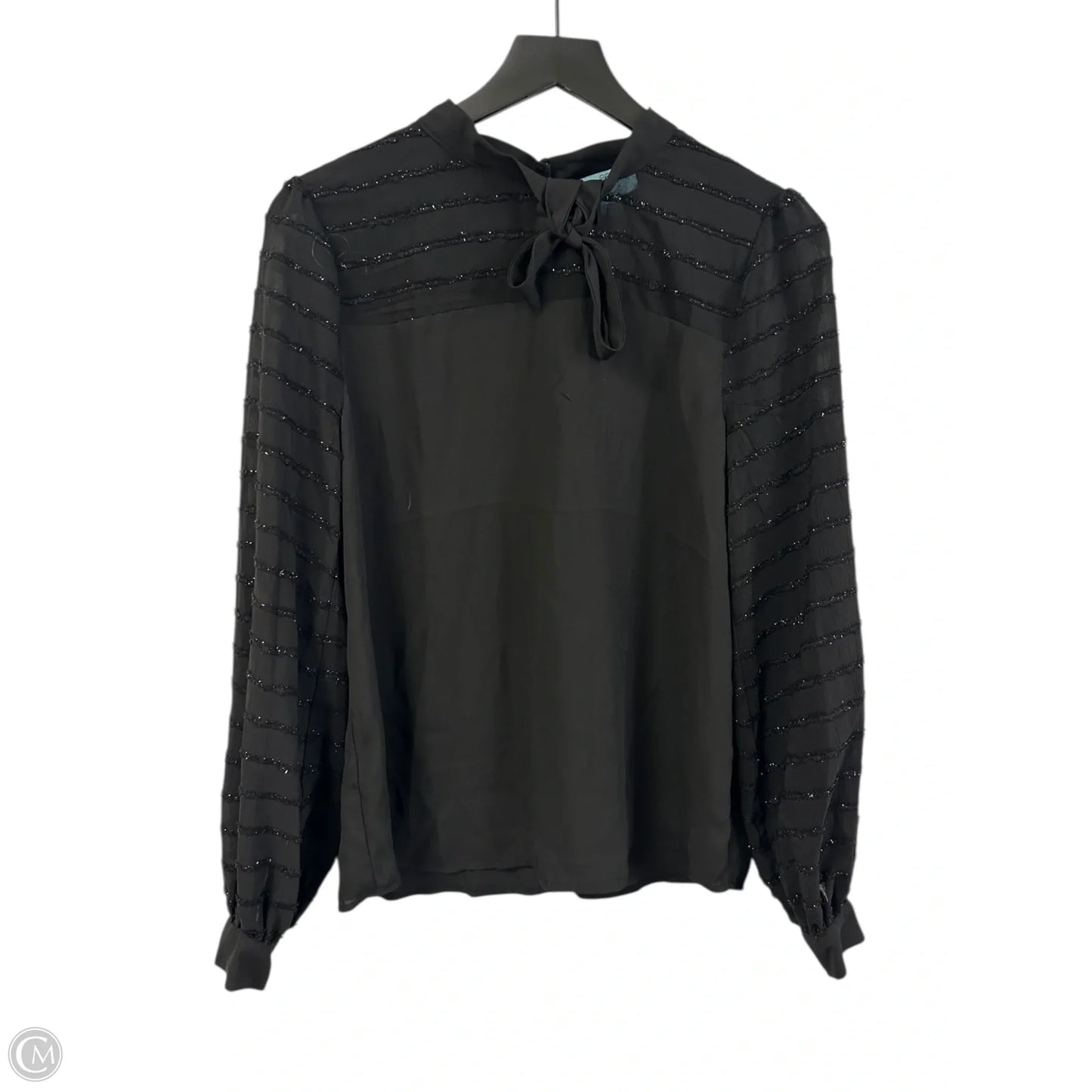 Top Long Sleeve By Cece In Black, Size: M