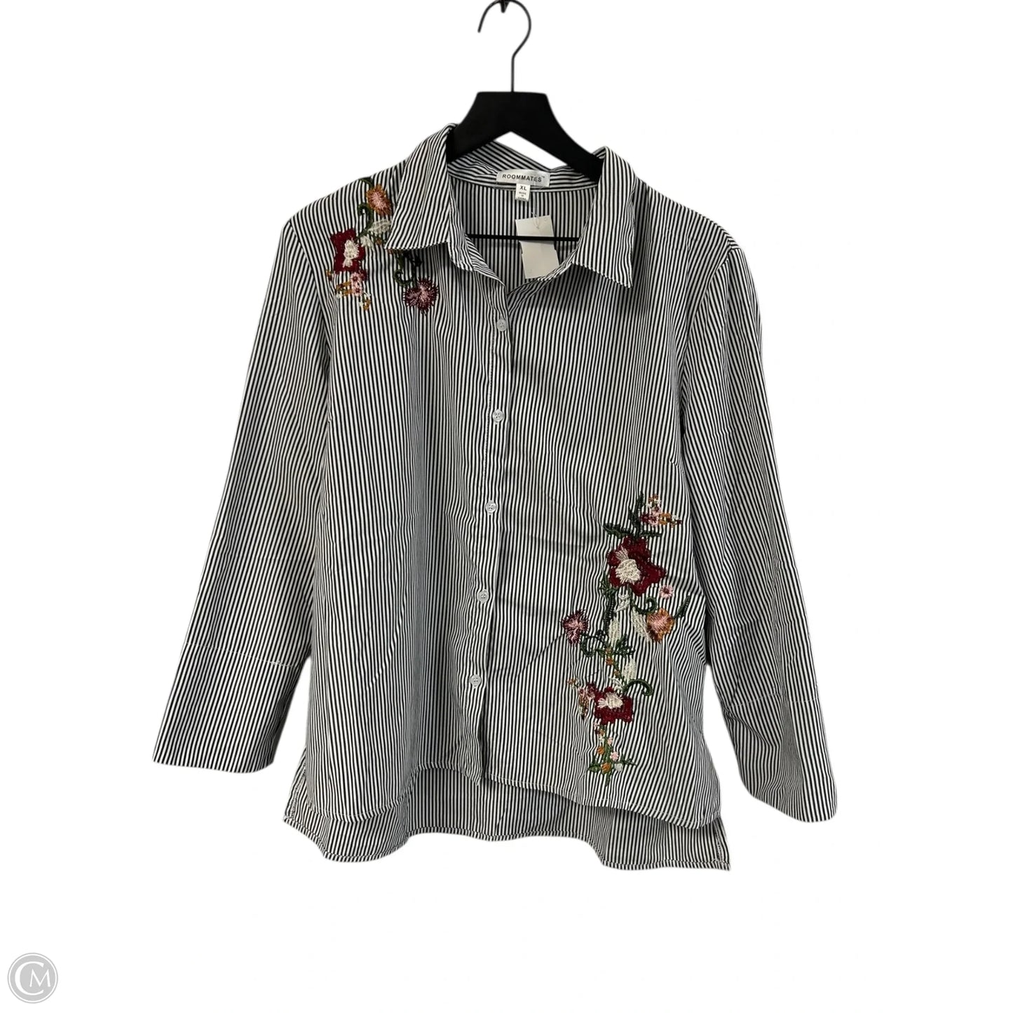 Blouse 3/4 Sleeve By Cme In Striped Pattern, Size: Xl