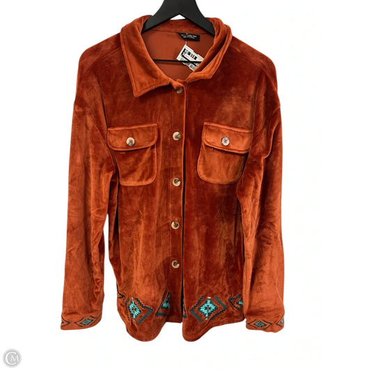 Blouse Long Sleeve By Cmc In Orange, Size: M