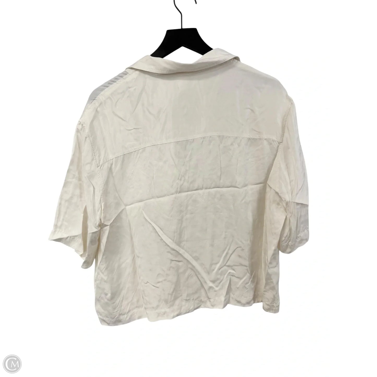 Blouse Short Sleeve By H&m In Cream, Size: M