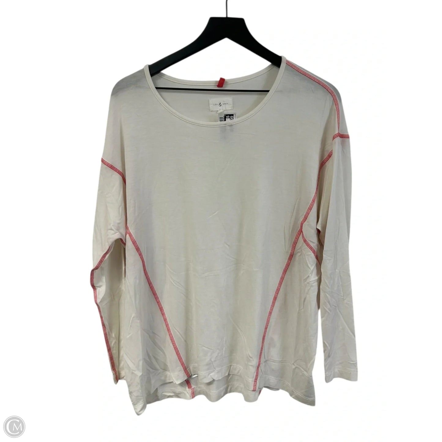 Top Long Sleeve Basic By Lou And Grey In Orange & White, Size: M