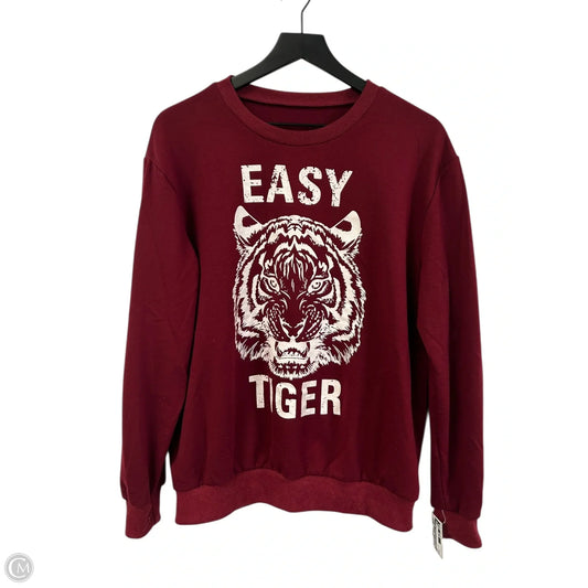 Top Long Sleeve By Cmf In Red, Size: L