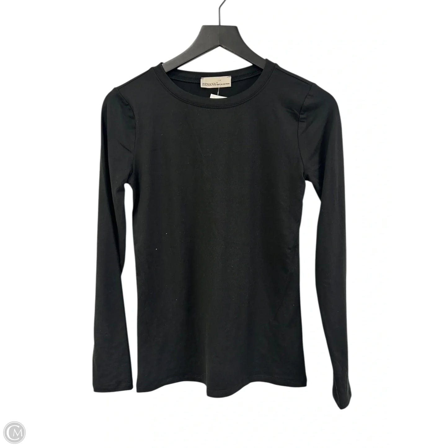 Top Long Sleeve Basic By Zenana Outfitters In Black, Size: S