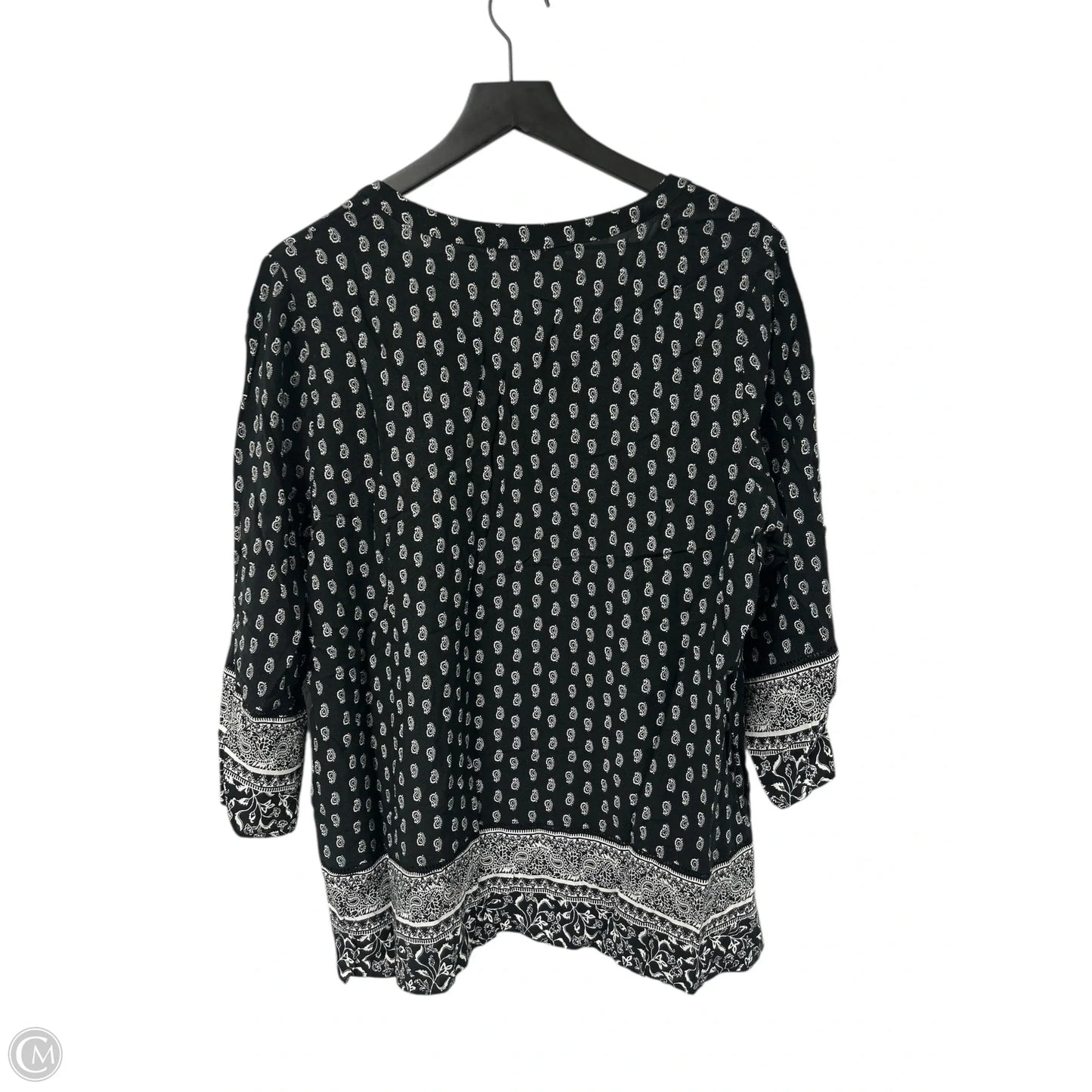 Top 3/4 Sleeve By Westport In Black & White, Size: Xl