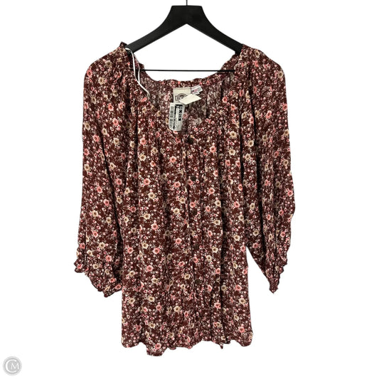 Top 3/4 Sleeve By Clothes Mentor In Floral Print, Size: Xl