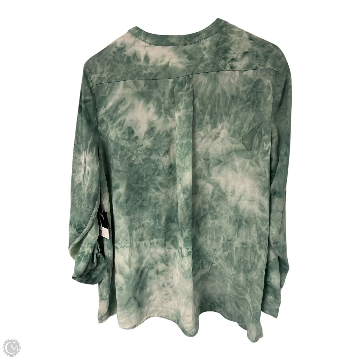 Top Long Sleeve By Simply Vera In Green & White, Size: Xl
