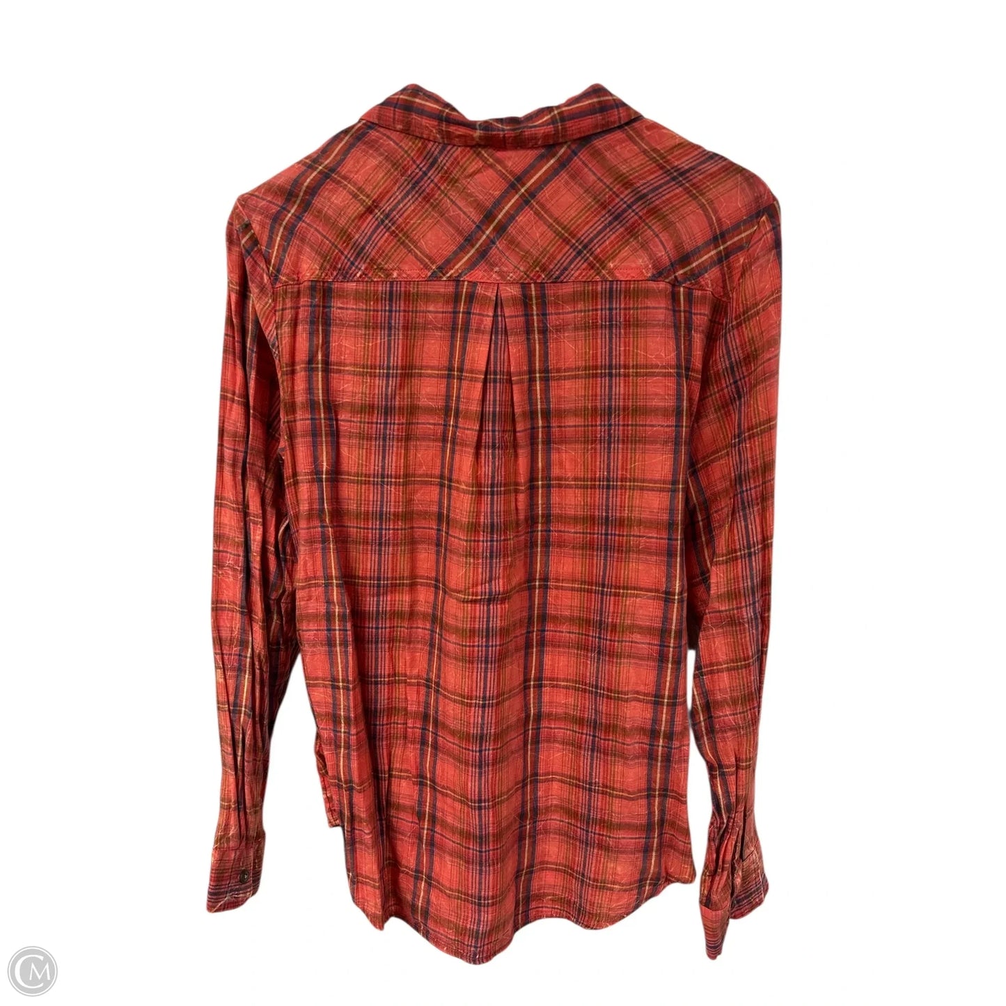 Blouse Long Sleeve By Maurices In Blue & Orange, Size: L