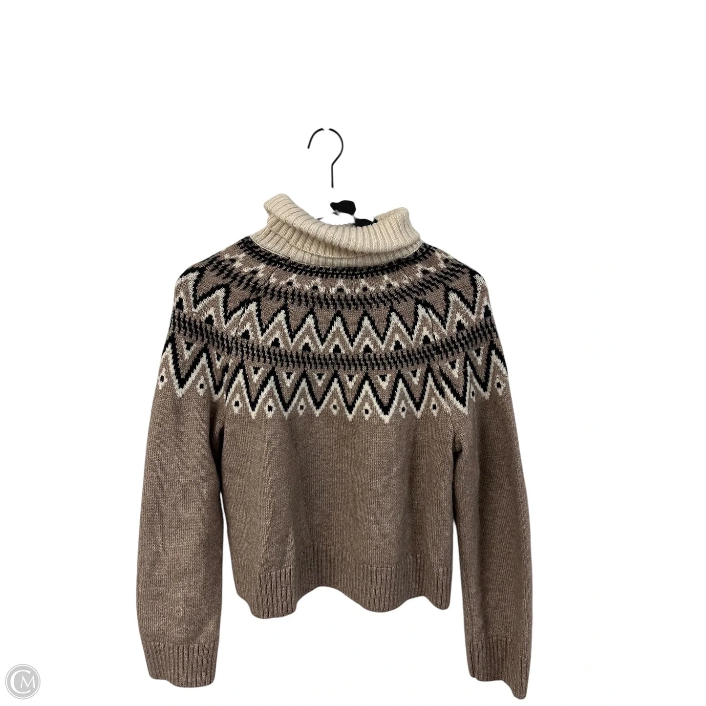 Sweater By H&m In Brown & Cream, Size: S