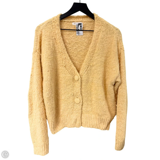 Sweater Cardigan By Blu Pepper In Yellow, Size: S