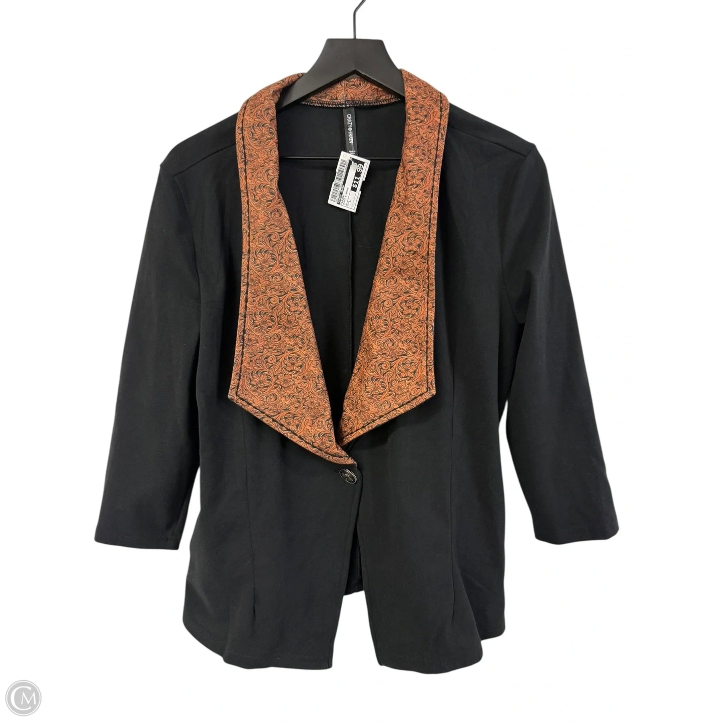 Blazer By Crazy Train In Black & Brown, Size: L