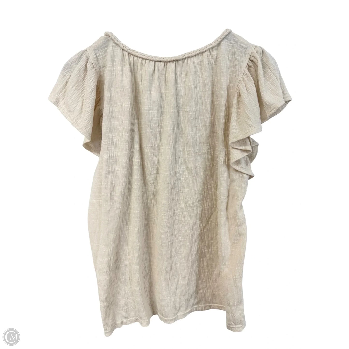 Top Short Sleeve By Max Studio In Cream, Size: Xl