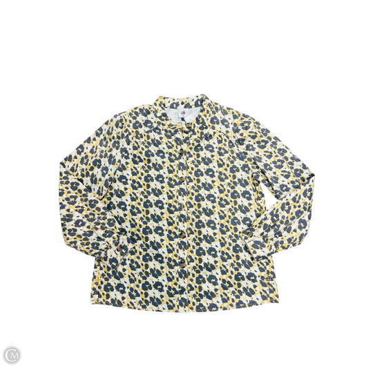 Blouse Long Sleeve By Cabi In Grey & Yellow, Size: M