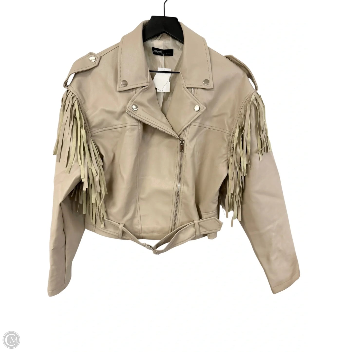 Jacket Moto By Cmc In Tan, Size: S