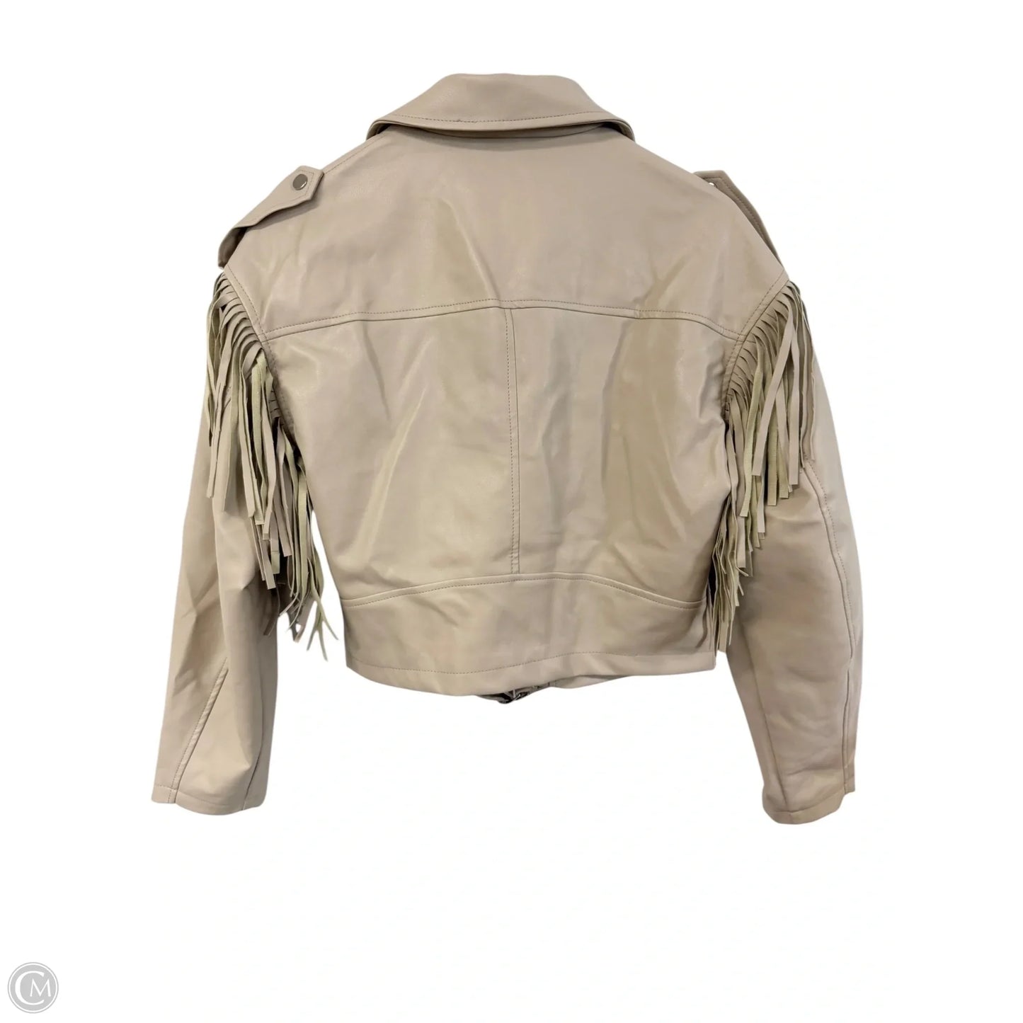 Jacket Moto By Cmc In Tan, Size: S
