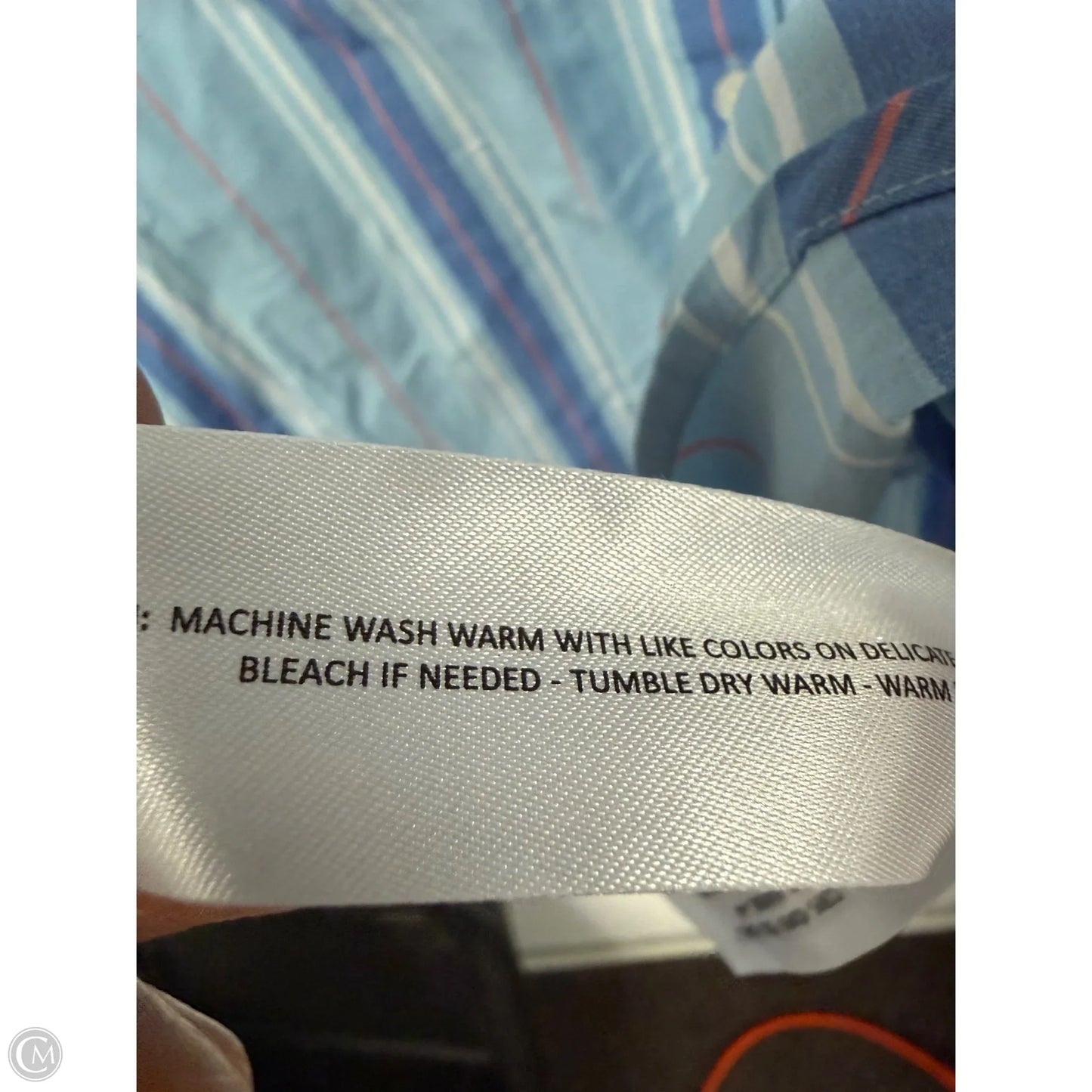 Blouse Long Sleeve By Ariat In Blue & Orange, Size: M