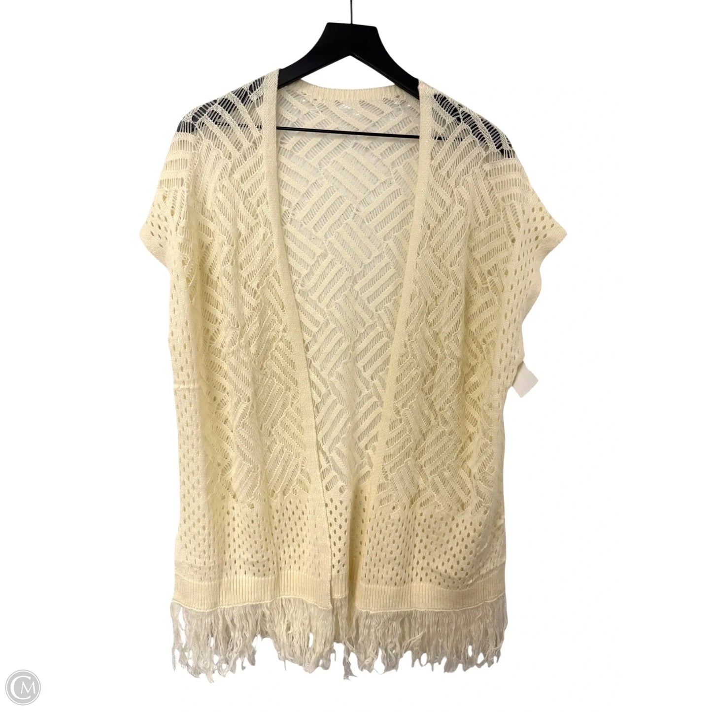 Sweater Short Sleeve By Cmf In Cream, Size: L