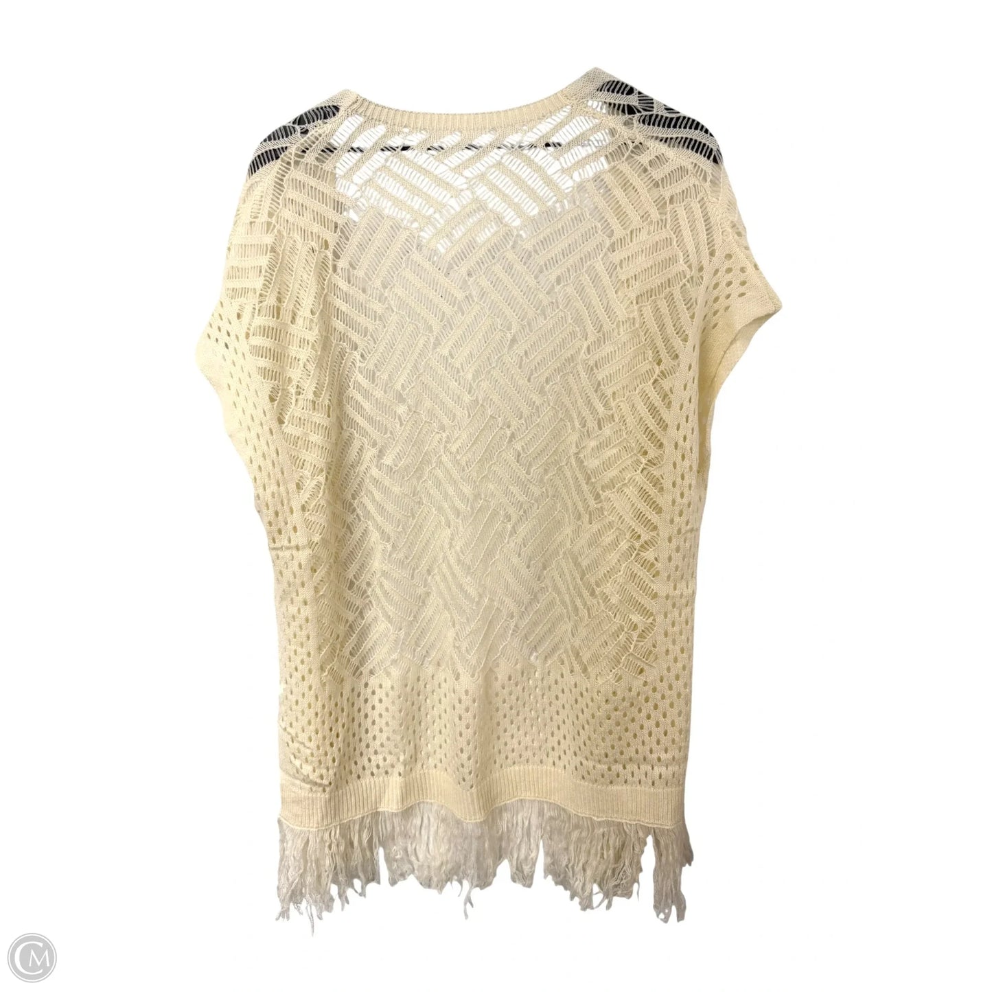 Sweater Short Sleeve By Cmf In Cream, Size: L