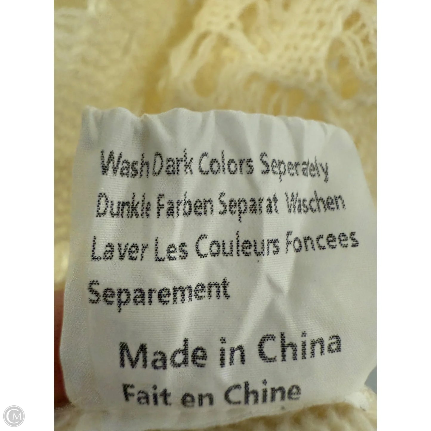 Sweater Short Sleeve By Cmf In Cream, Size: L