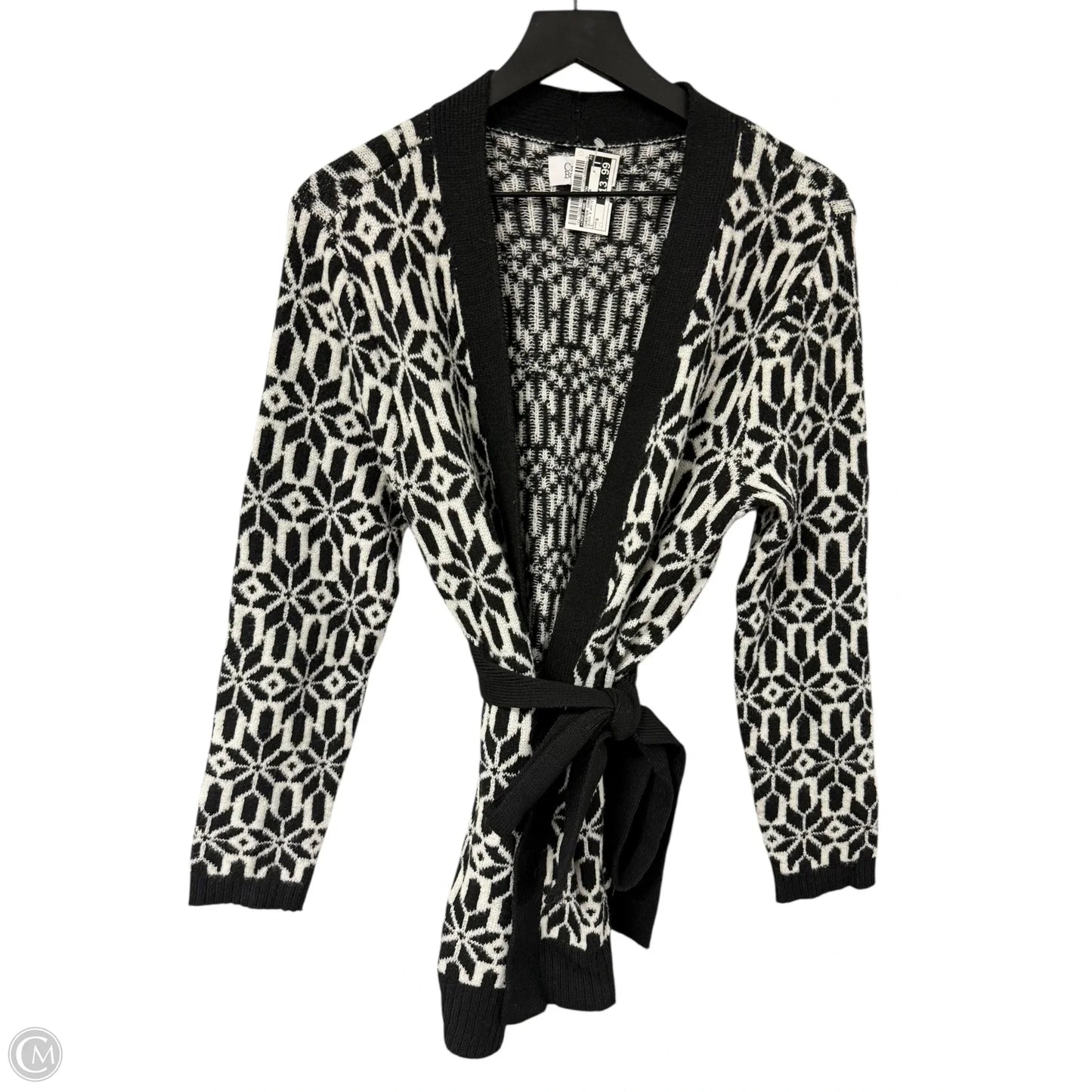 Sweater Cardigan By Croft And Barrow In Black & White, Size: S