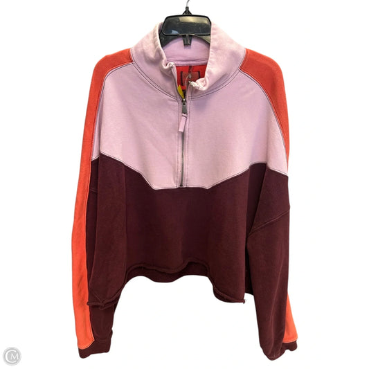 Sweatshirt Collar By Free People In Orange & Purple, Size: M