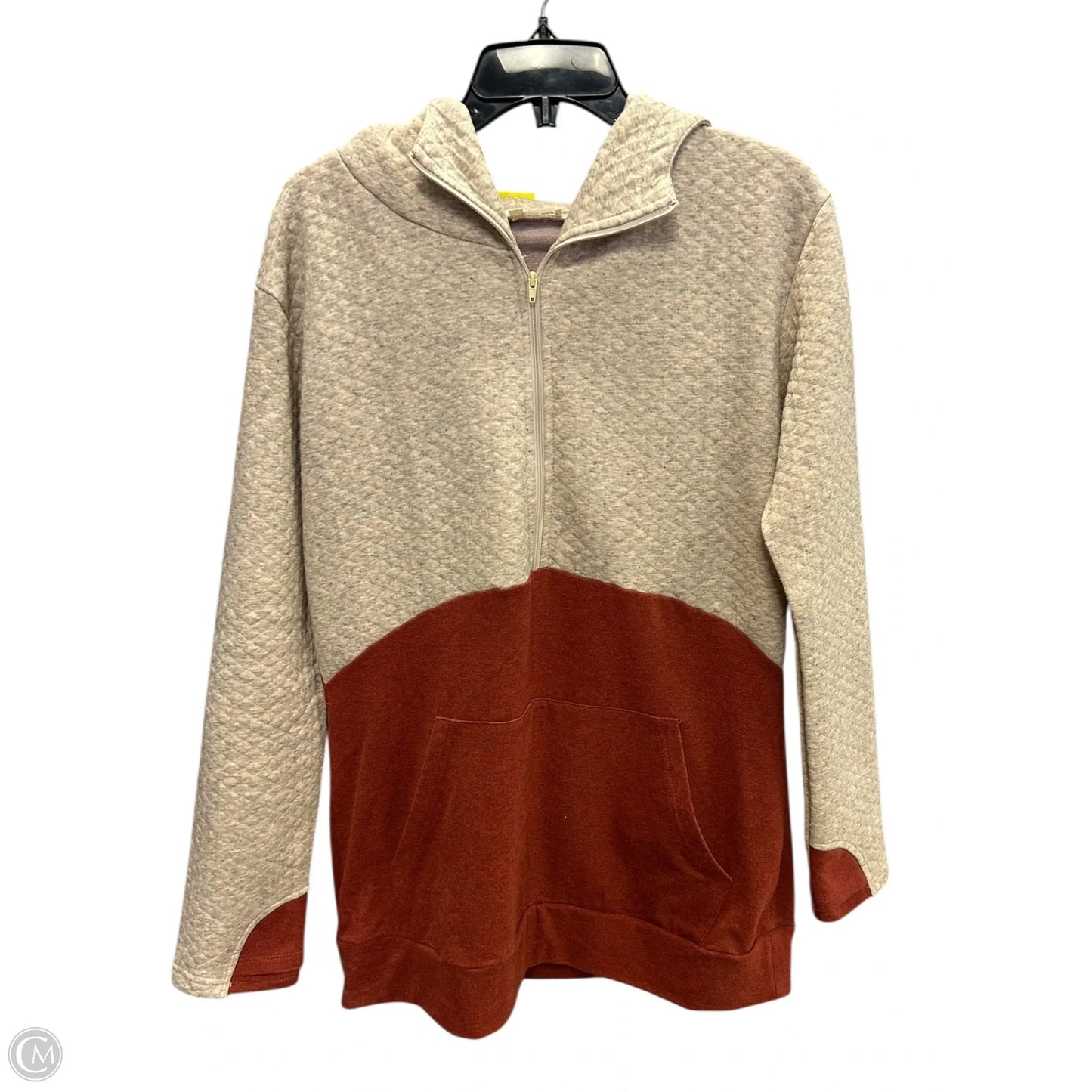 Sweatshirt Hoodie By Vanilla Bay In Orange & Tan, Size: L