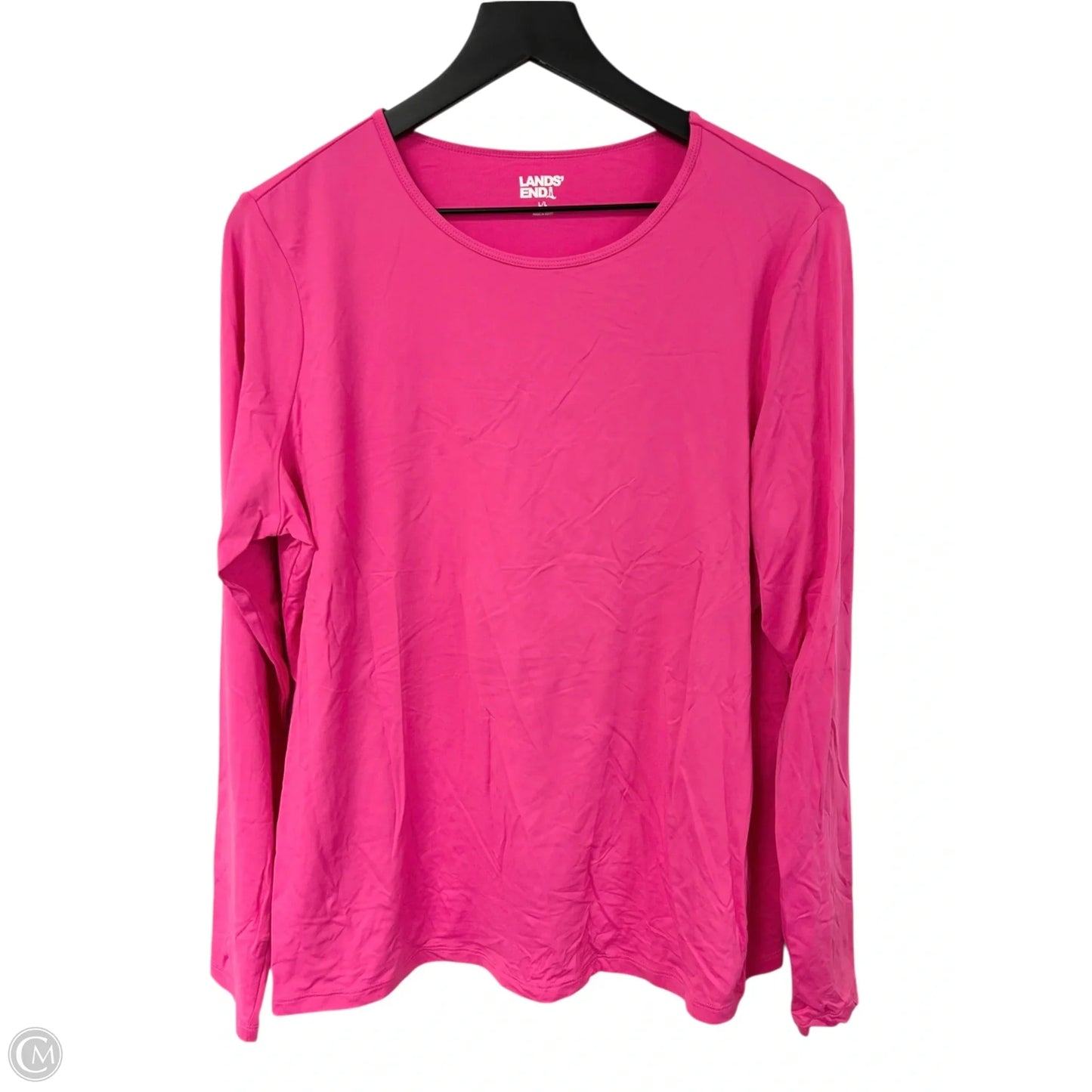 Athletic Top Long Sleeve Crewneck By Lands End In Pink, Size: L