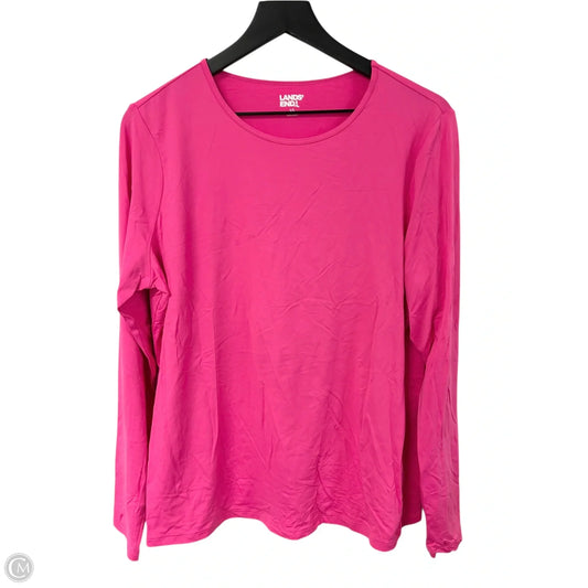 Athletic Top Long Sleeve Crewneck By Lands End In Pink, Size: L