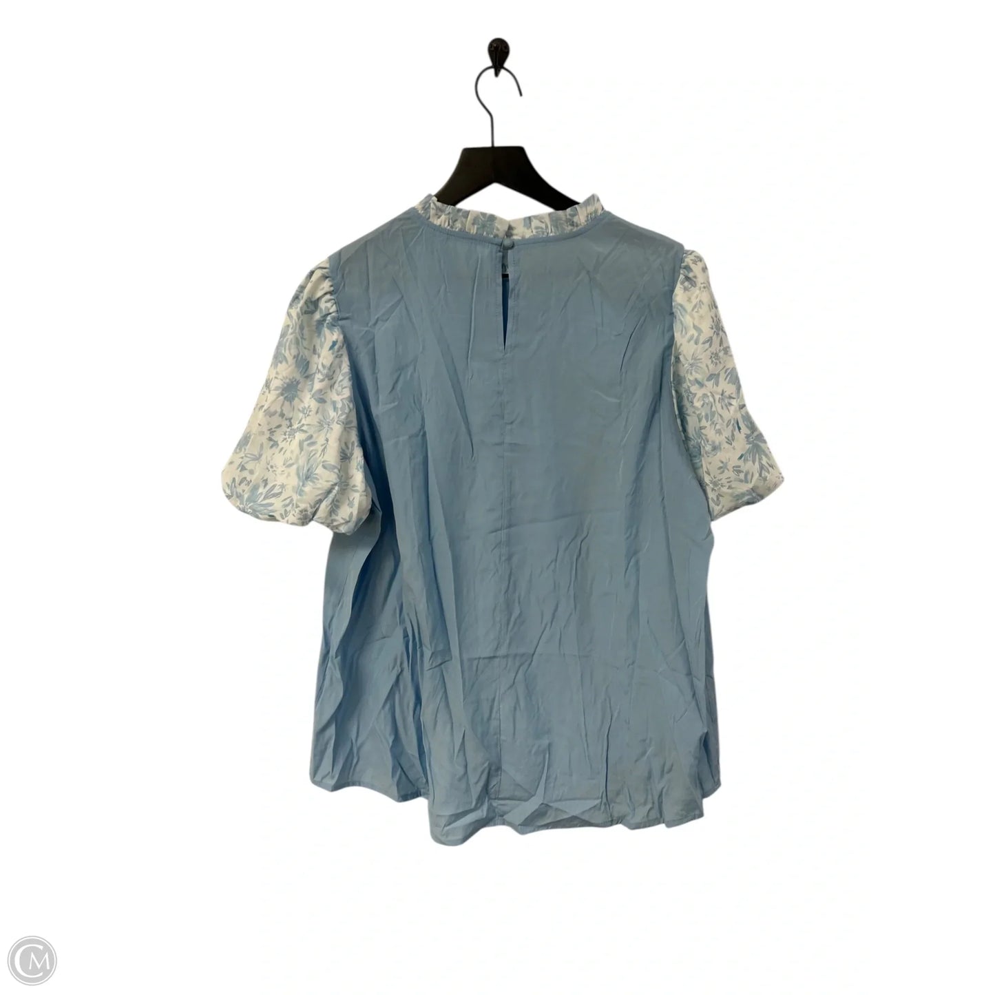 Top Short Sleeve By Cmf In Blue & White, Size: Xl