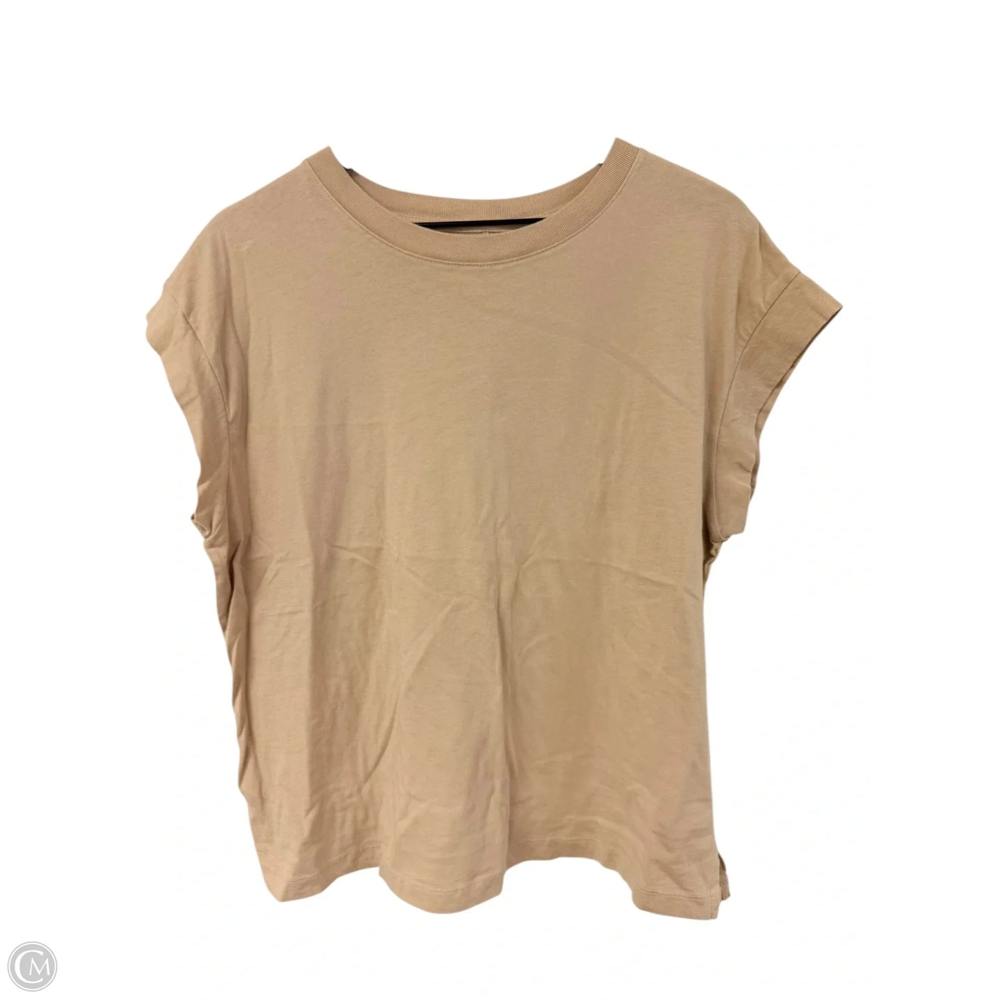 Top Short Sleeve Basic By A New Day In Tan, Size: L