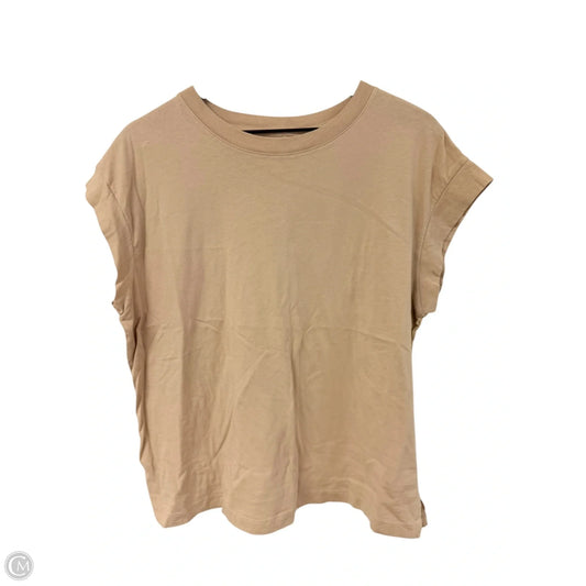 Top Short Sleeve Basic By A New Day In Tan, Size: L