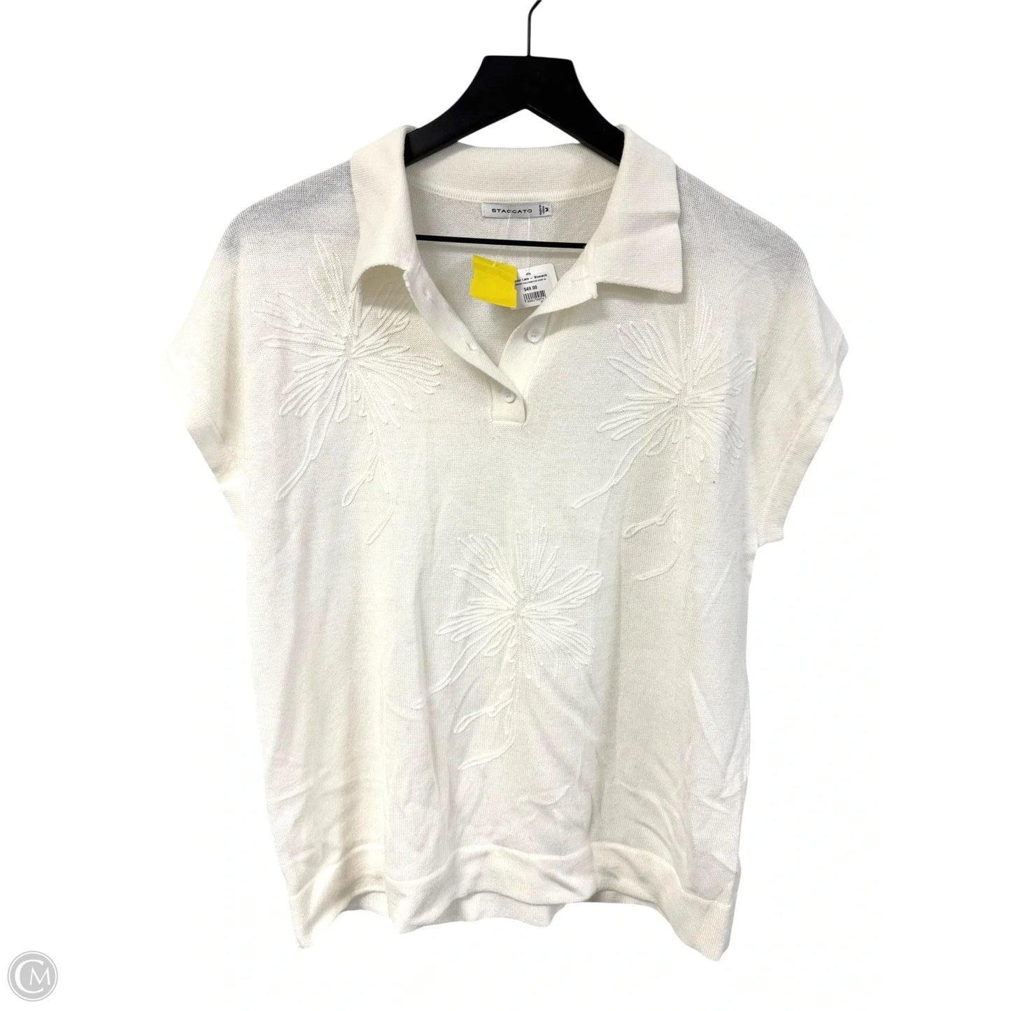 Top Short Sleeve By Staccato In White, Size: M